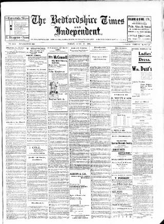 cover page of Bedfordshire Times and Independent published on April 27, 1906