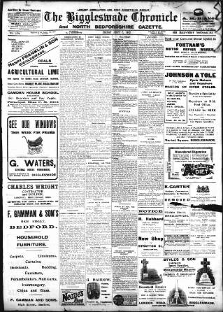cover page of Biggleswade Chronicle published on July 5, 1912