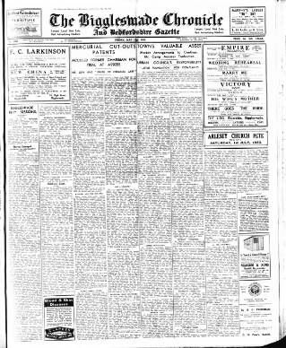 cover page of Biggleswade Chronicle published on May 19, 1933