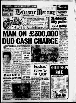 cover page of Leicester Daily Mercury published on February 21, 1985