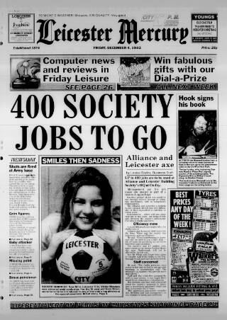 cover page of Leicester Daily Mercury published on December 4, 1992