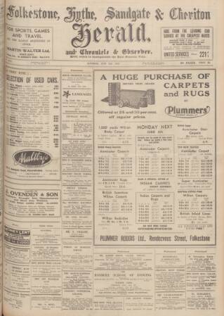 cover page of Folkestone, Hythe, Sandgate & Cheriton Herald published on June 2, 1934