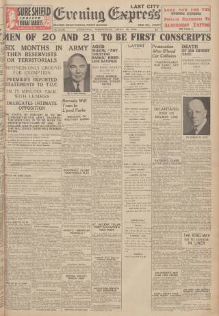 cover page of Liverpool Evening Express published on April 26, 1939