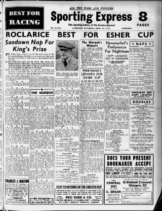 cover page of Liverpool Evening Express published on April 26, 1952