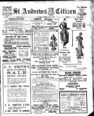 cover page of St. Andrews Citizen published on June 2, 1934