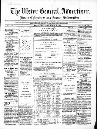 cover page of Ulster General Advertiser, Herald of Business and General Information published on March 19, 1864