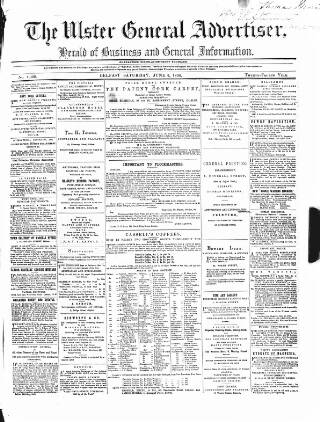 cover page of Ulster General Advertiser, Herald of Business and General Information published on June 2, 1866