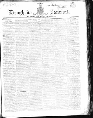 cover page of Drogheda Journal, or Meath & Louth Advertiser published on May 25, 1839