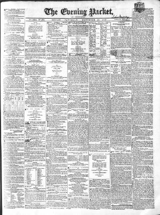 cover page of Dublin Evening Packet and Correspondent published on November 28, 1857