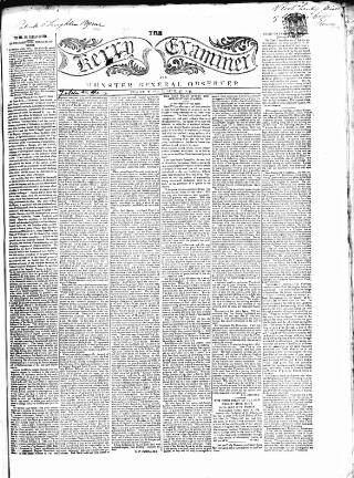 cover page of Kerry Examiner and Munster General Observer published on April 27, 1852