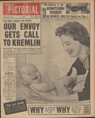 cover page of Sunday Mirror published on November 29, 1953