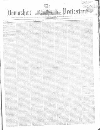 cover page of Downshire Protestant published on April 16, 1858