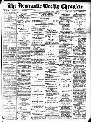 cover page of Newcastle Chronicle published on June 2, 1894
