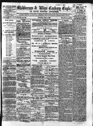 cover page of Skibbereen & West Carbery Eagle; or, South Western Advertiser published on June 3, 1865