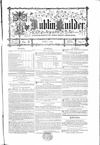 cover page of The Dublin Builder published on June 1, 1864
