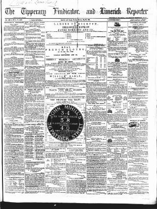 cover page of Tipperary Vindicator published on May 28, 1861