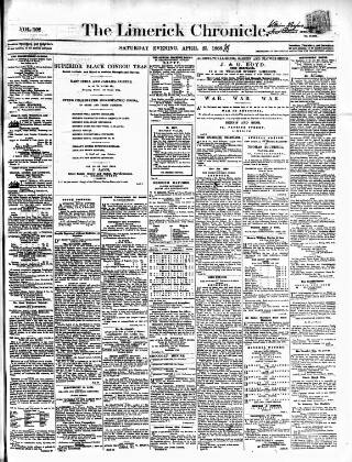 cover page of Limerick Chronicle published on April 25, 1868