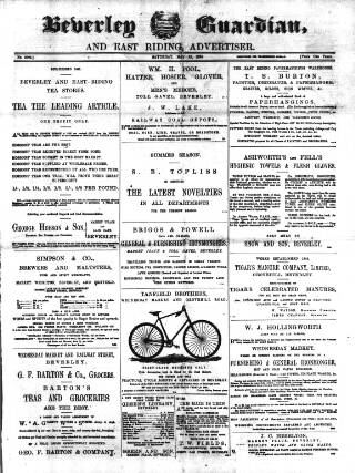cover page of Beverley Guardian published on May 26, 1894