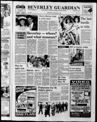 cover page of Beverley Guardian published on April 28, 1988