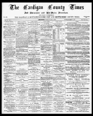 cover page of Montgomery County Times and Shropshire and Mid-Wales Advertiser published on December 3, 1898