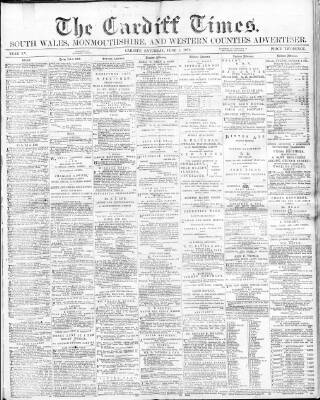 cover page of Cardiff Times published on June 1, 1872