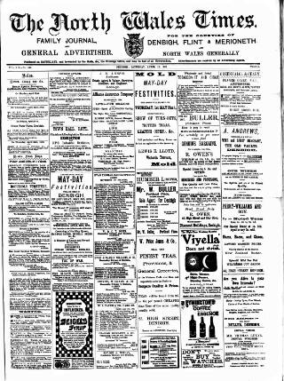 cover page of North Wales Times published on April 19, 1902