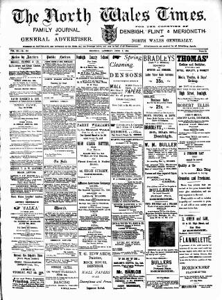 cover page of North Wales Times published on June 2, 1906