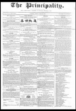 cover page of The Principality published on May 19, 1848