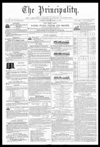 cover page of The Principality published on April 13, 1849
