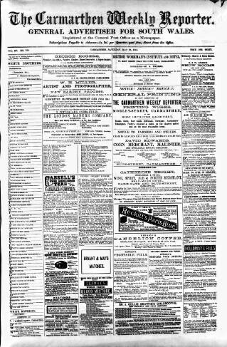 cover page of Carmarthen Weekly Reporter published on May 29, 1875