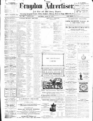 cover page of Croydon Advertiser and East Surrey Reporter published on April 27, 1872