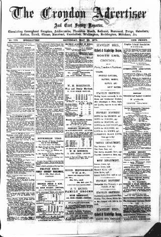 cover page of Croydon Advertiser and East Surrey Reporter published on May 22, 1875