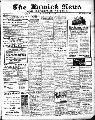 cover page of Hawick News and Border Chronicle published on May 19, 1916