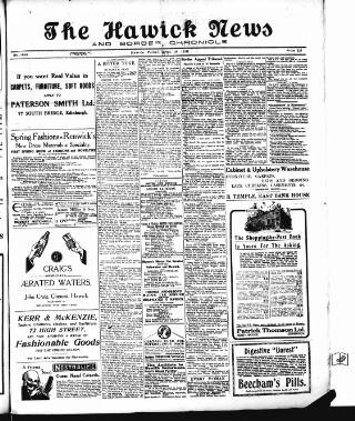 cover page of Hawick News and Border Chronicle published on April 19, 1918