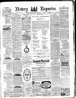 cover page of Newry Reporter published on December 4, 1884