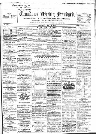 cover page of Croydon's Weekly Standard published on May 25, 1861