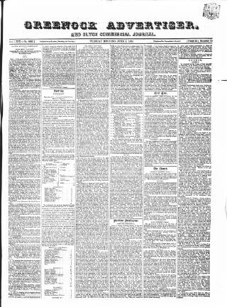 cover page of Greenock Advertiser published on June 2, 1868
