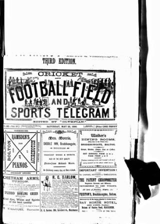 cover page of Cricket and Football Field published on May 22, 1886