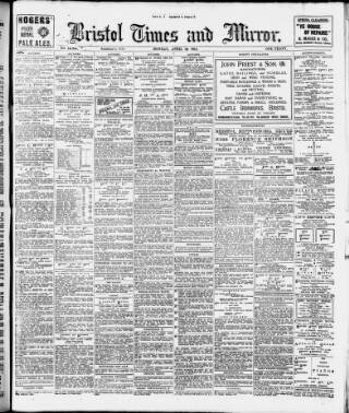 cover page of Bristol Times and Mirror published on April 26, 1915
