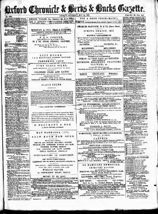 cover page of Oxford Chronicle and Reading Gazette published on May 25, 1878
