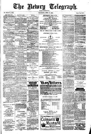 cover page of Newry Telegraph published on April 27, 1882