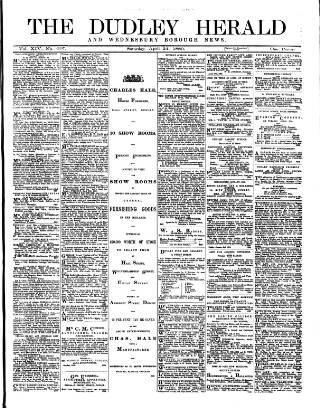 cover page of Dudley Herald published on April 24, 1880