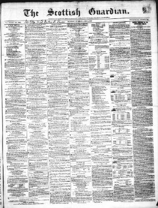 cover page of Scottish Guardian (Glasgow) published on June 2, 1859