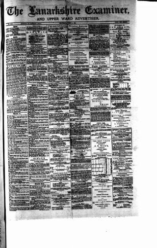 cover page of Lanarkshire Upper Ward Examiner published on June 2, 1883