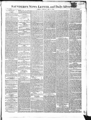 cover page of Saunders's News-Letter published on May 6, 1862