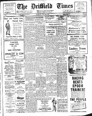 cover page of Driffield Times published on April 30, 1949