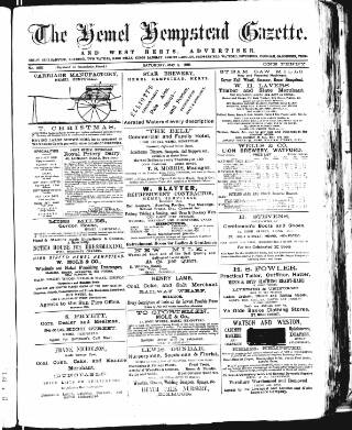 cover page of Hemel Hempstead Gazette and West Herts Advertiser published on May 9, 1891