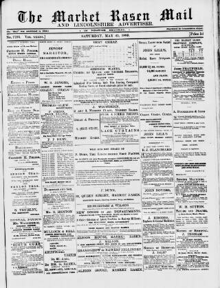 cover page of Market Rasen Weekly Mail published on May 25, 1889