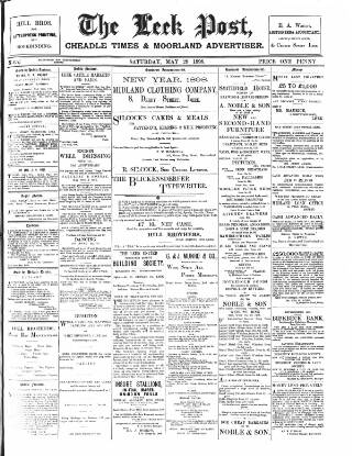 cover page of Leek Post & Times and Cheadle News & Times and Moorland Advertiser published on May 28, 1898