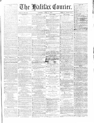 cover page of Halifax Courier published on April 25, 1868